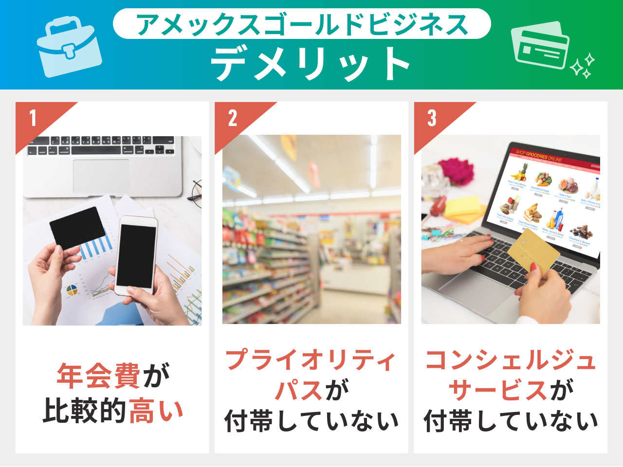 アメックスゴールドビジネスのデメリット