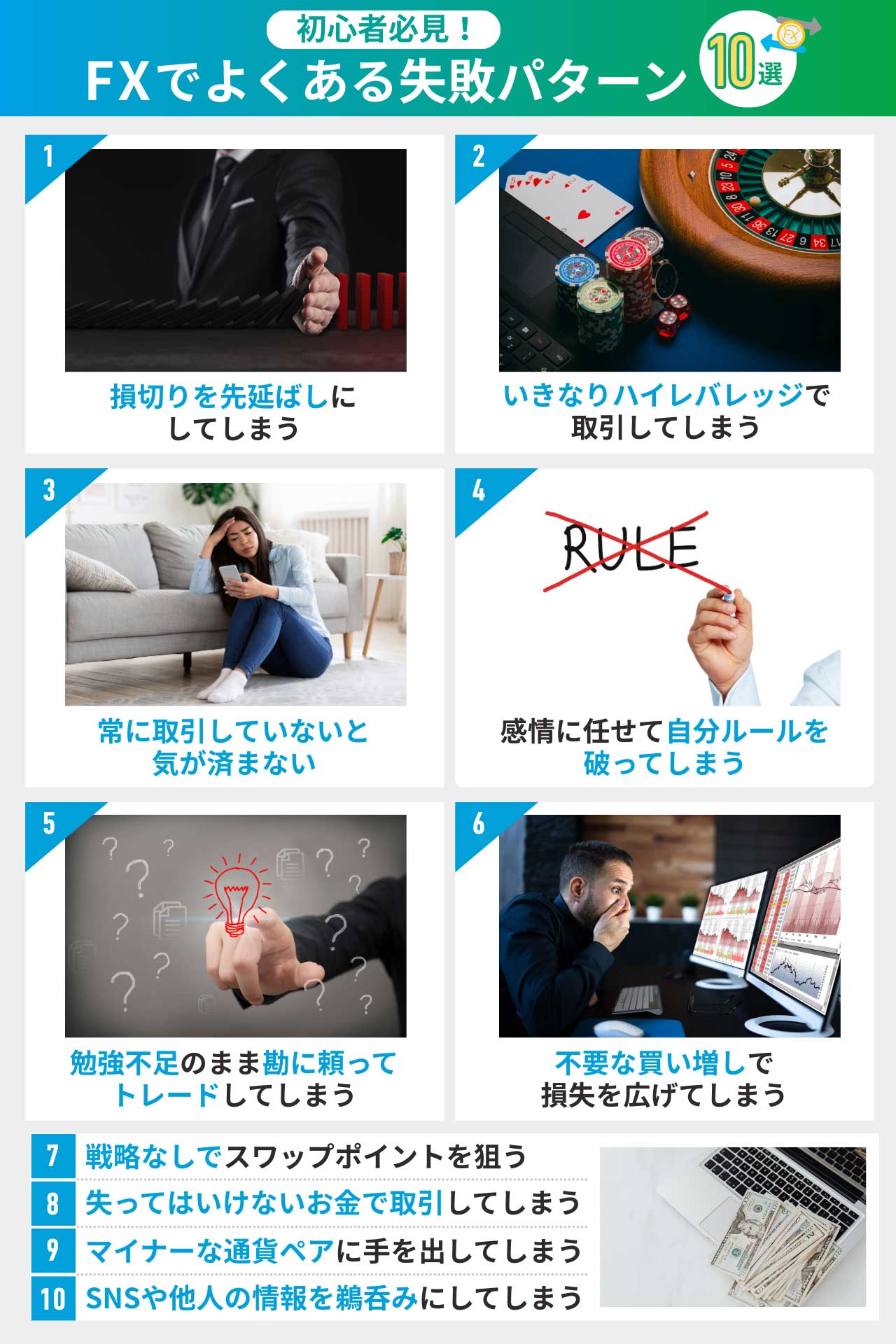 初心者必見！FXでよくある失敗パターン10選